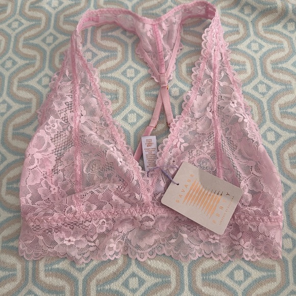 SAVAGE X FENTY • Racerback Lace Bralette in Unicorn Pink - Picture 5 of 10